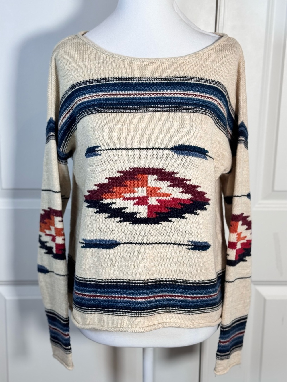 Denim & Supply Ralph Lauren Sweater S Southwestern Aztec Dolman Cotton Oversized